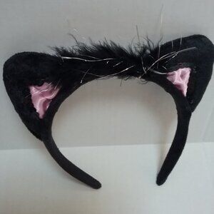 Halloween Black Cat Ears Headband for Costumes, Parties, Photos and More